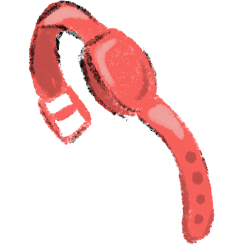 Watch with blank face in shades of red
